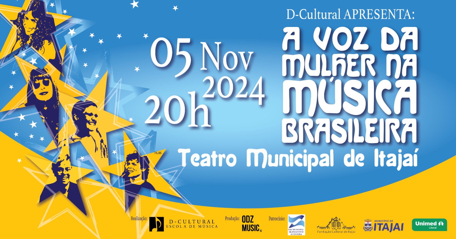 Escola de Música apresenta espetáculo A Voz da Mulher na Música Brasileira no Teatro Municipal