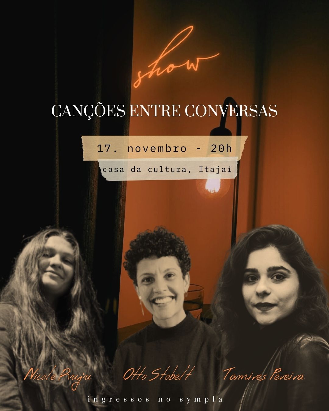 Show Canções entre Conversas será neste domingo (17) na Casa da Cultura