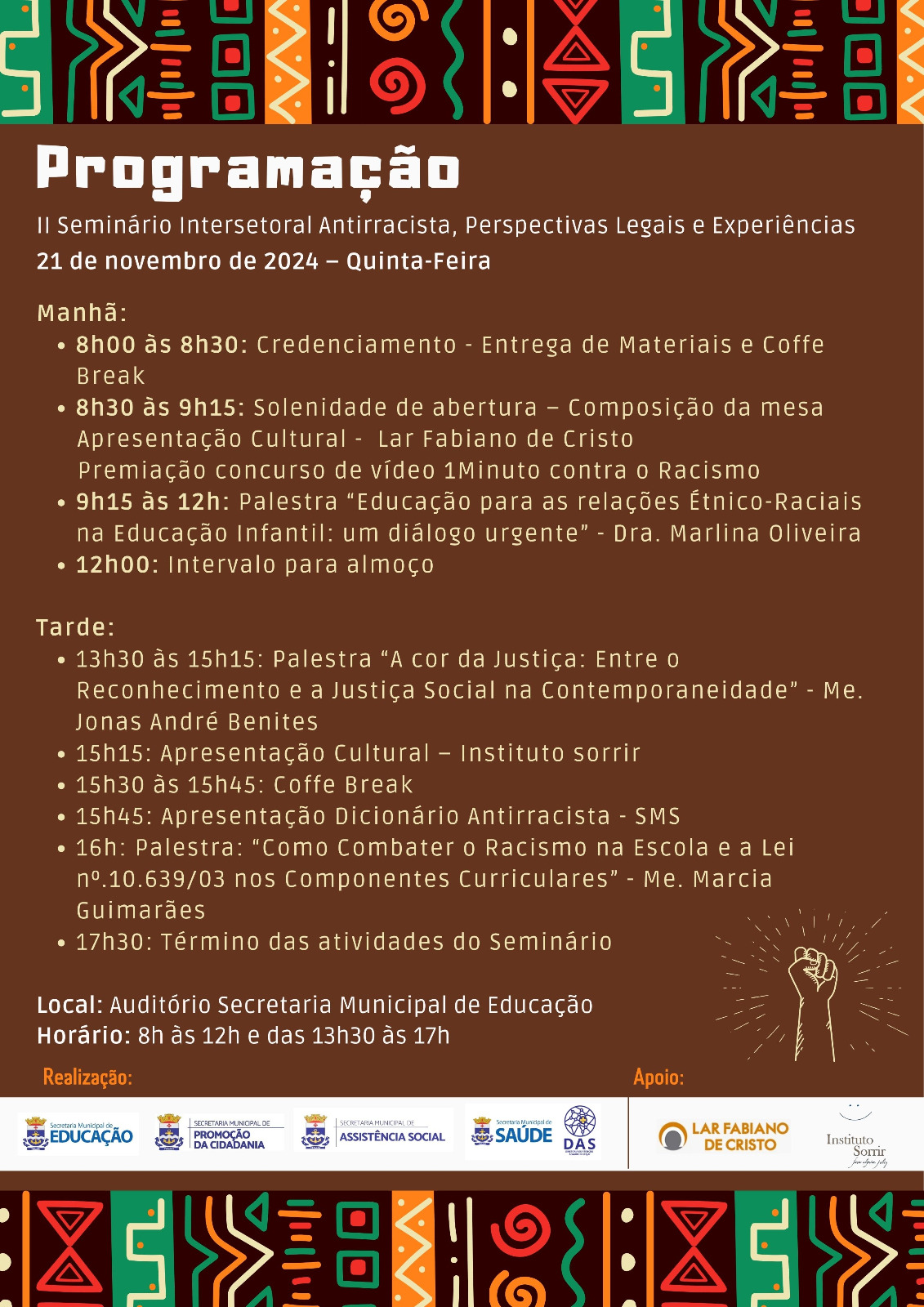 2º Seminário Intersetorial acontece nesta quinta-feira (21)